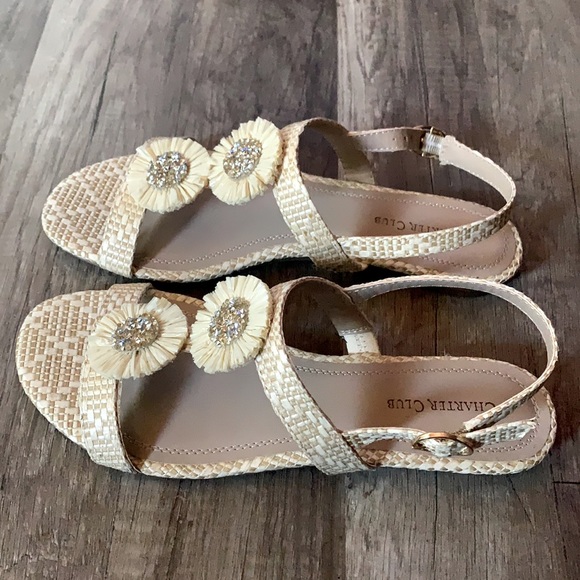 NEW Charter Club Natural Zoeyy Flat Sandal - Picture 4 of 7